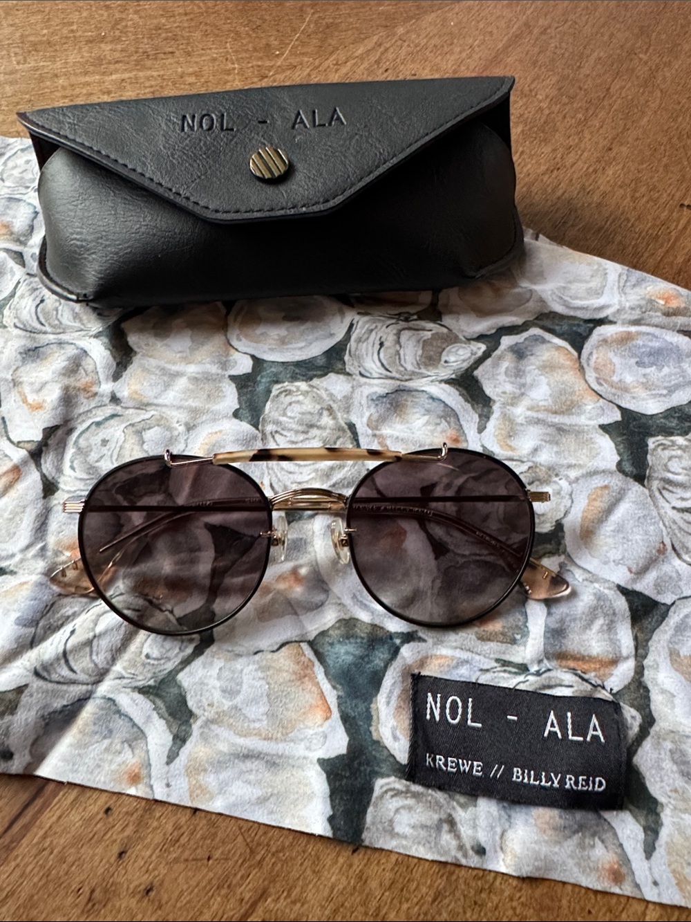 KREWE Billy Reid Shelby sunglasses with case and cloth